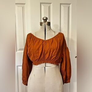 Auburn blouse crop top long sleeve